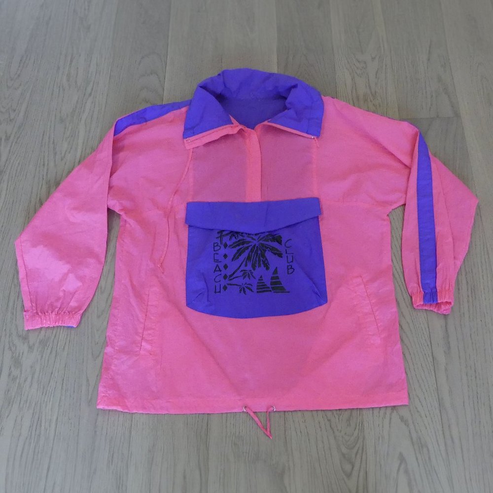 Paradise Beach Club Pink/Purple Large Jacket - Picture 1 of 6